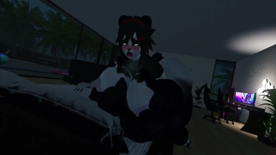 Panda housewife cheating on her husband with hung neighbor wolf