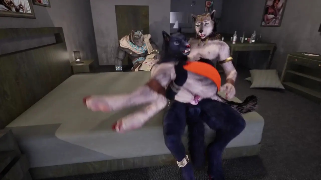 Two wolves one rino playdate (Gay/Bisexual)