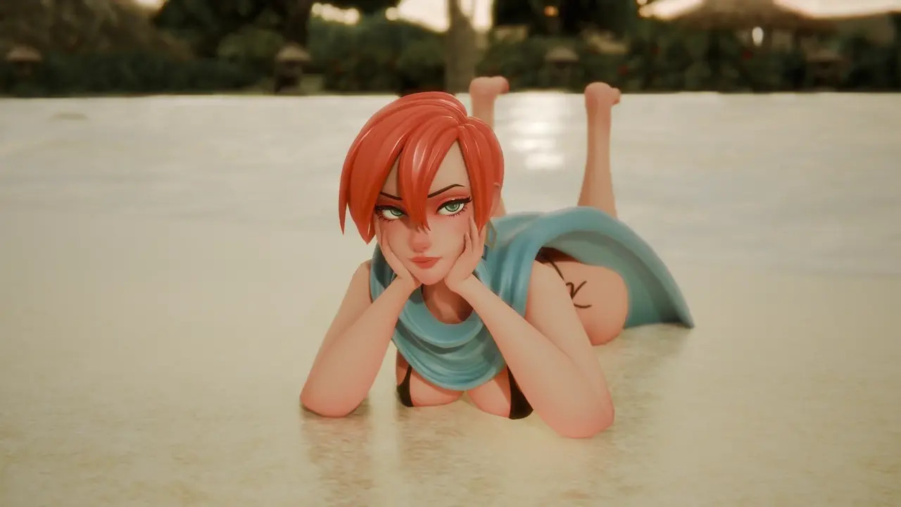 Gwen on the beach