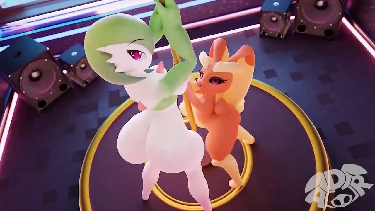 Gardevoir And Lopunny Pole Dancing