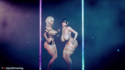 Evie & Sanyaa Pole Dance [Vindictus] [4k]