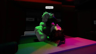 Making some love with a busty wolf girl in Roblox