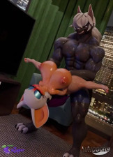 Anthro Wolf Smashing Rouge