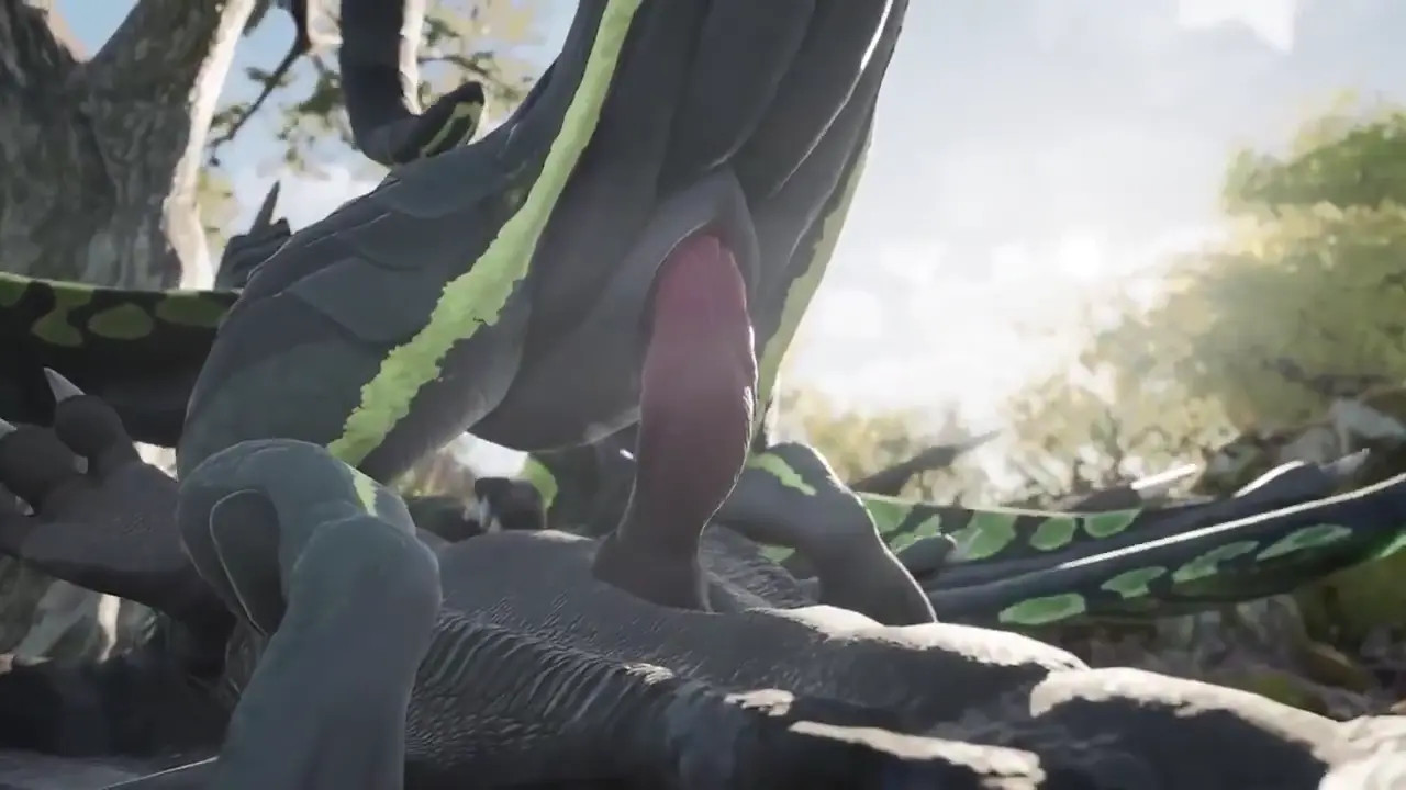 Green dragon fucks with a white one