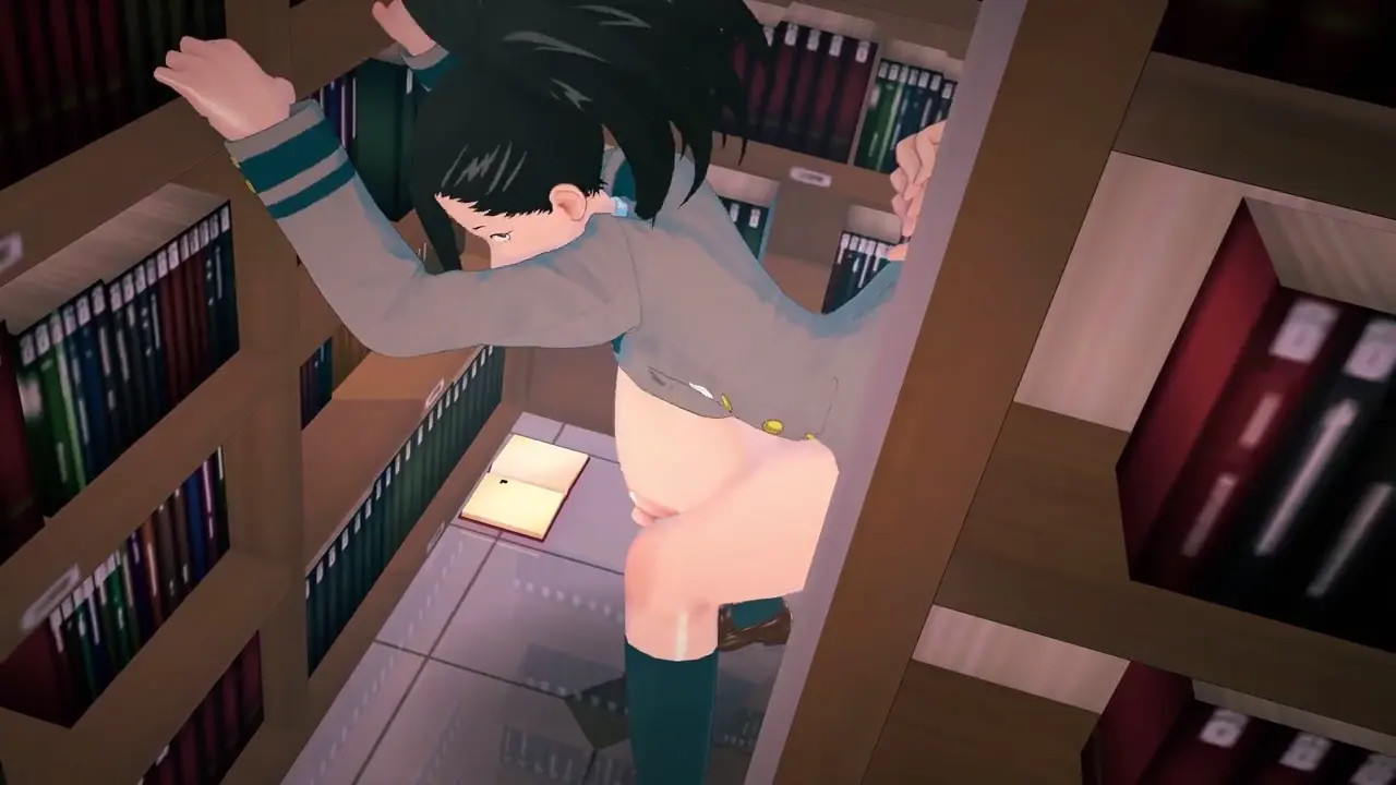 Momo getting backshots on library