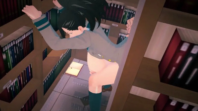 Momo getting backshots on library