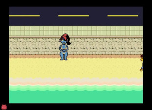 Frisk,alphys and unyne at the beach