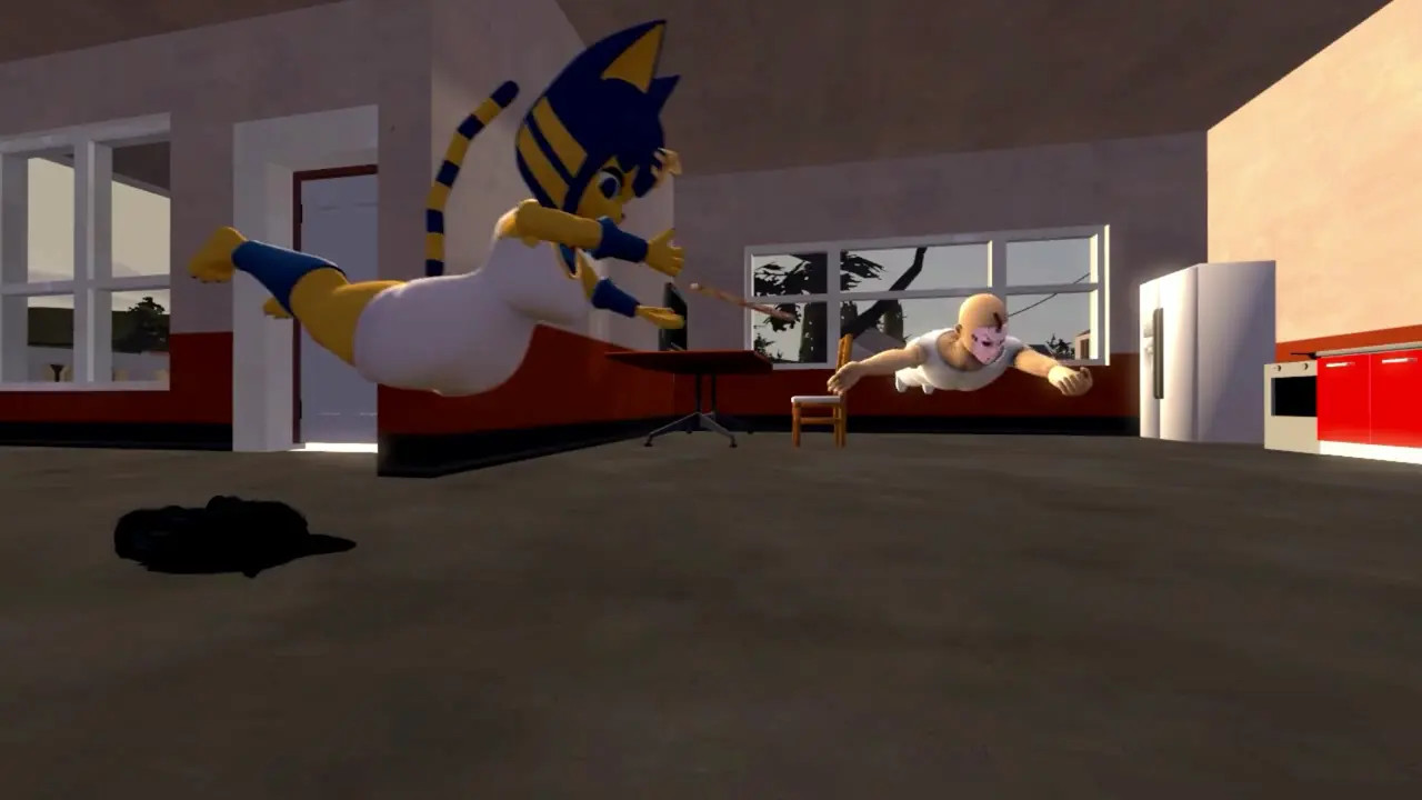 Ankha is saved by a guy and she thanks him in her room.