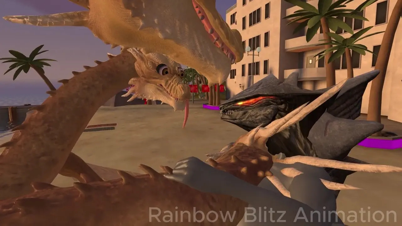 Female Muto gets fucked by Ghidorah