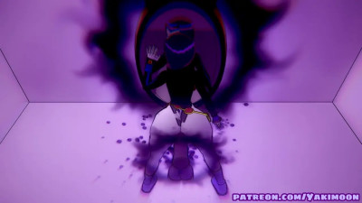 Raven has fun with dark magic.