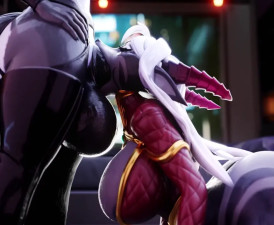 Blowing futanari's cock