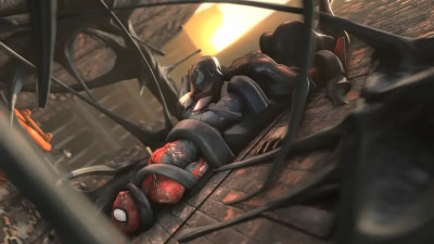 She-Venom throats Spiderman