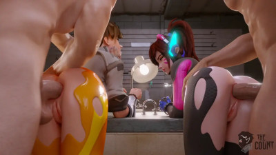 Tracer and D.Va (CLASSIC) caught by the police intro part 2. (male audio) [TheCount]