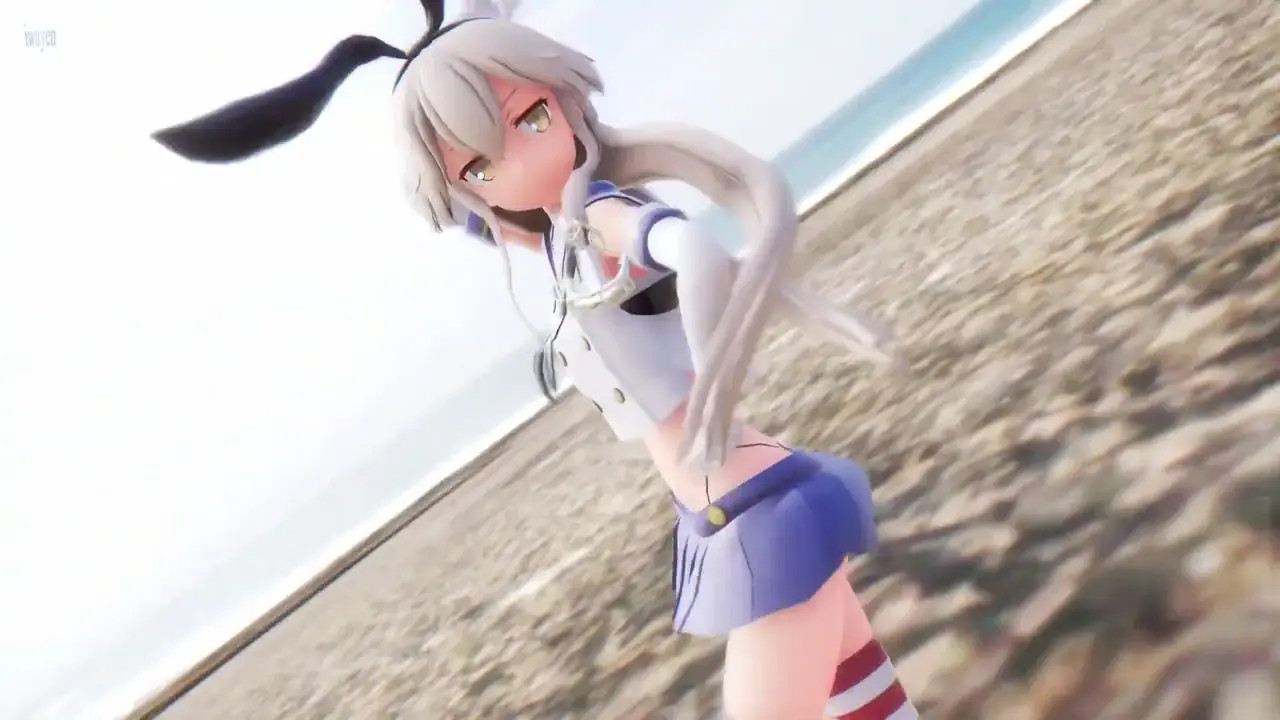 Shimakaze - Deep Blue Town [MMD R15] Iwayen