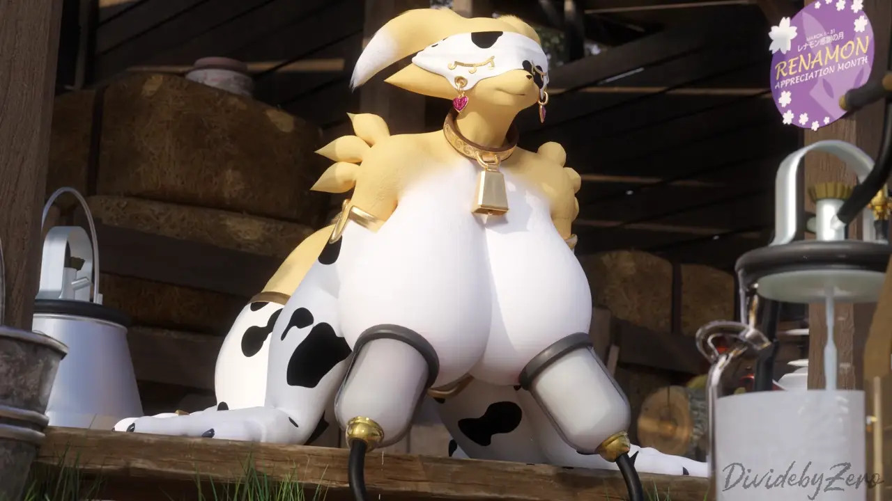 Renamon Milking at Squish's Farm
