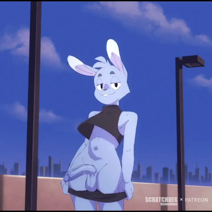 Blue Bun Shorts Pull animation