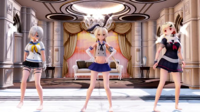 Shimakaze, Yuudachi & Hamakaze - STEP [MMD R15] Panman