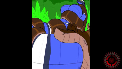 COMIC SNAKE VORE - Kaa swallows a furry snake (Oral Vore+Digestion+With sound)