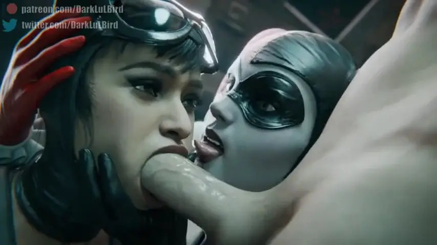 Catwoman assisted blowjob
