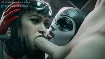 Catwoman assisted blowjob