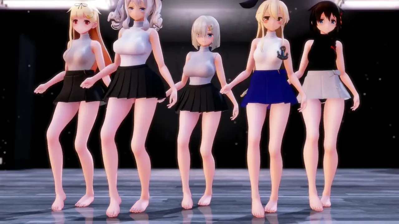 Shimakaze & Fleet Girls - Wiggle Wiggle [MMD R15] Panman