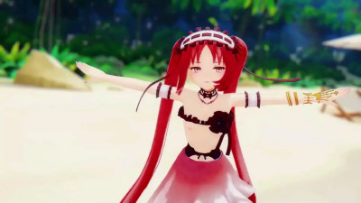 Stheno Undress Dance Hentai Fate Grand Order Beach POP IN 2 Song Small Tits MMD 3D