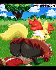 My delphox grew too big and is horny!