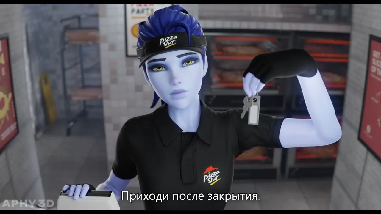 Pizza Slut [RUS SUB] [Aphy3d] [White]