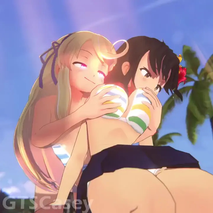 Katsuragi has some fun with Asuka (Topless Alt) [GTSCasey]