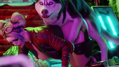 Harley Quinn fucks a dog