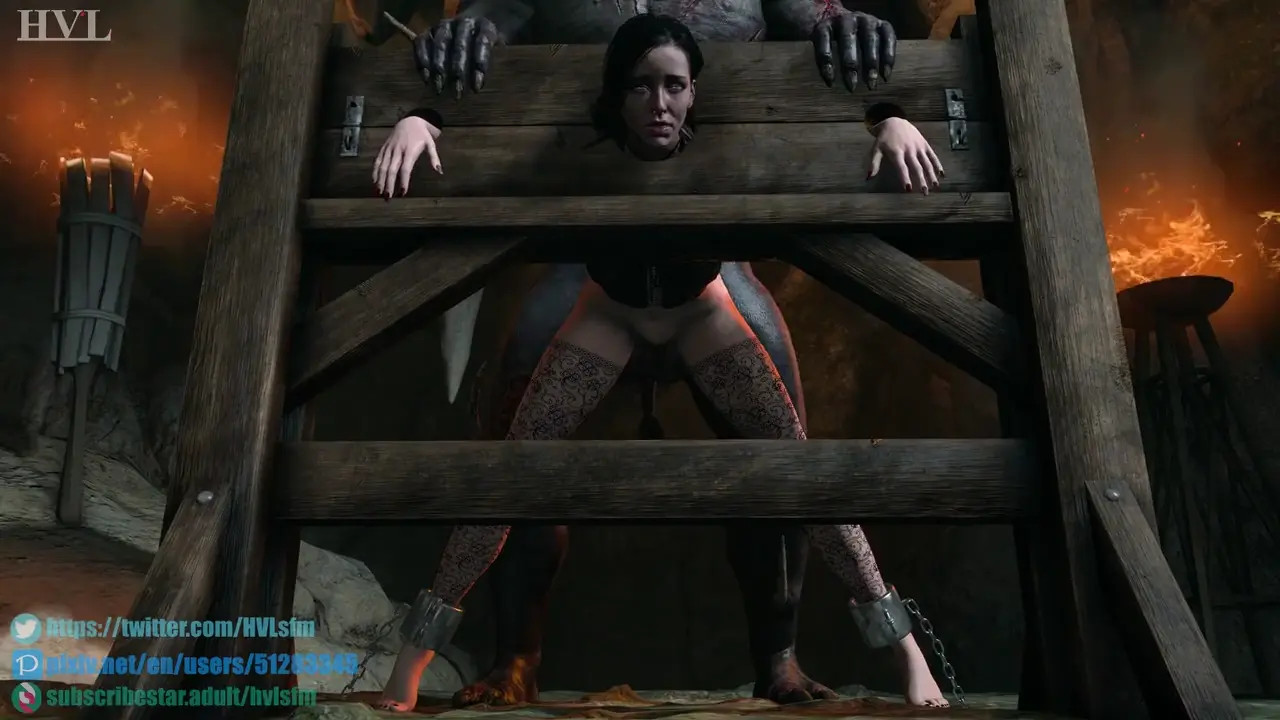 Yennefer fucked by monster in pillory [HVLsfm]