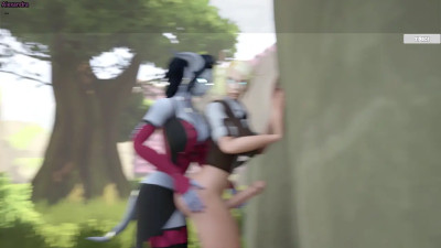 Hot Futa Elf on Draenei Outside