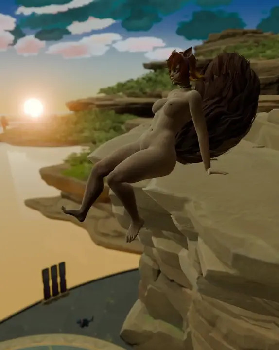 Shes chillin at on a clif