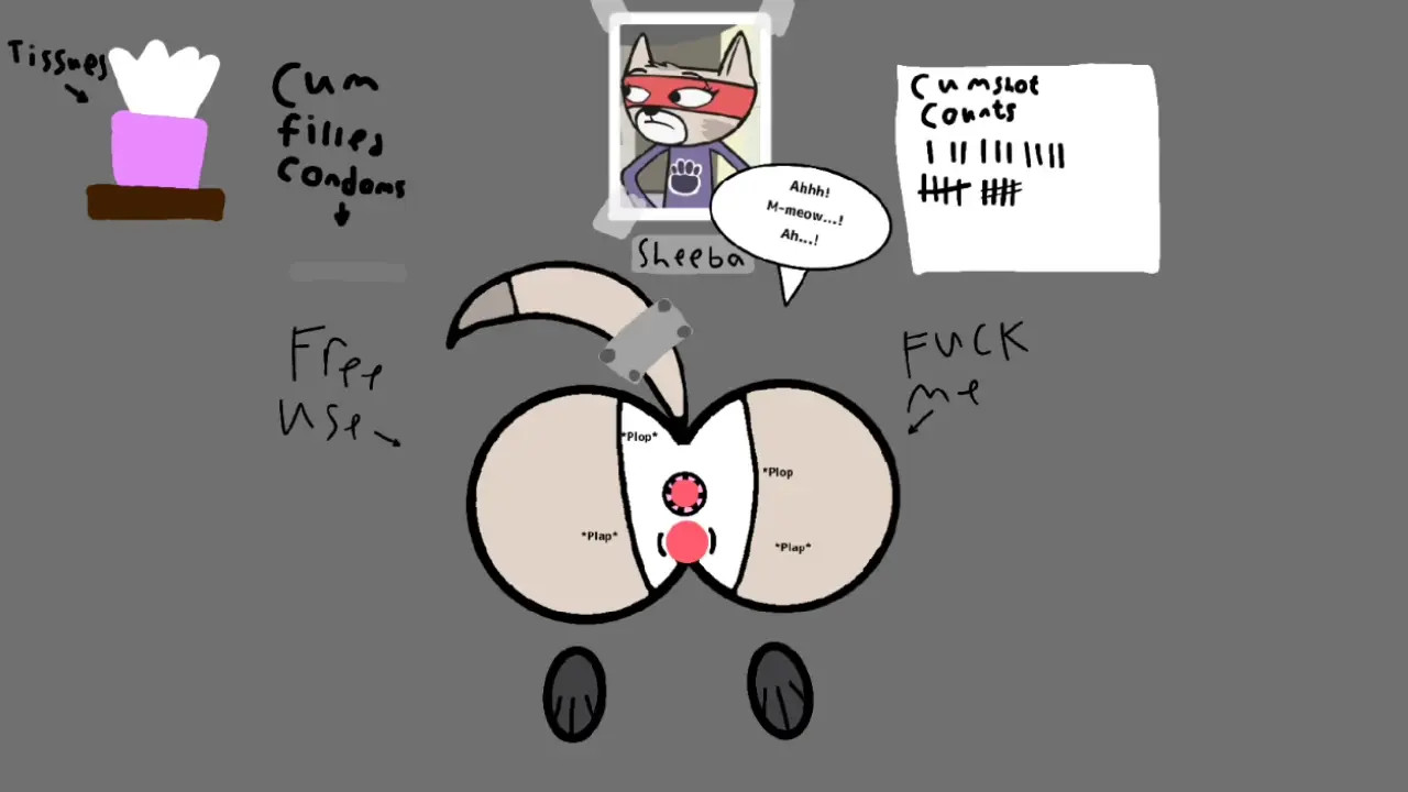 Sheeba stuck in the wall (Pet squad hentai)