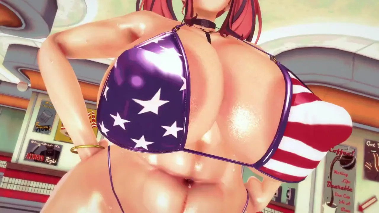 [KKVMD] MMD shaking her bouncy tits for America