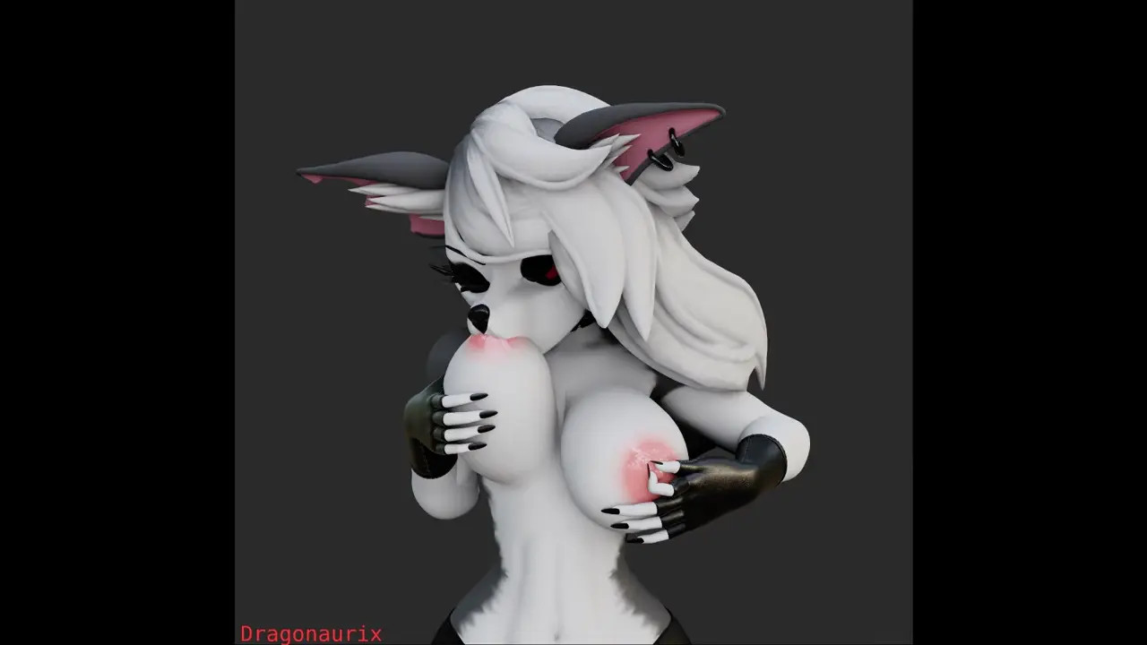 Loona sucking own breast