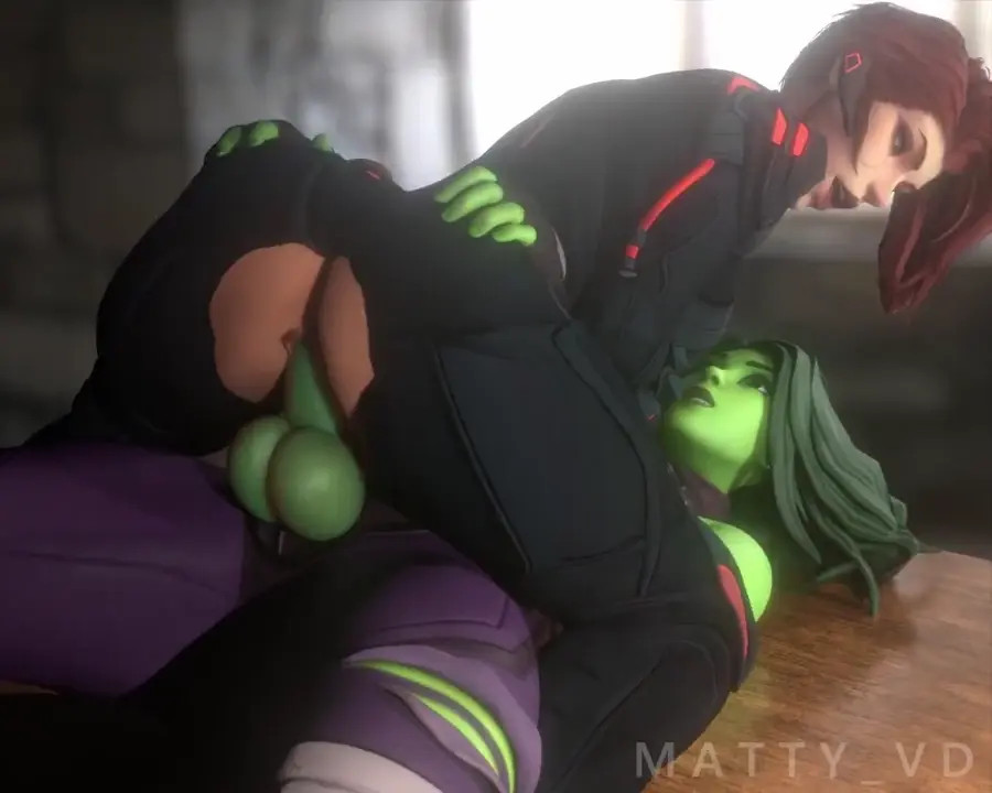 black widow riding she-hulk