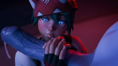 Kiriko worships Widowmaker's giant futa cock [darklulbird]