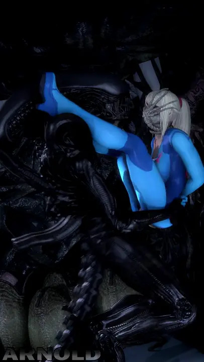 Samus hugged by Xenomorph [ArnoldTheHero]