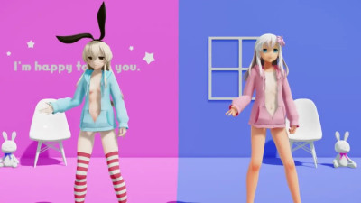 Shimakaze & Ro500 - Chocolate Cream [MMD R18] Moeyasui Koneko