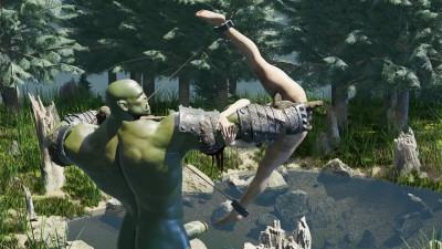 Mangoman-Lara captured by orc and used as a bow-Both Angles (4K) {NO WM}