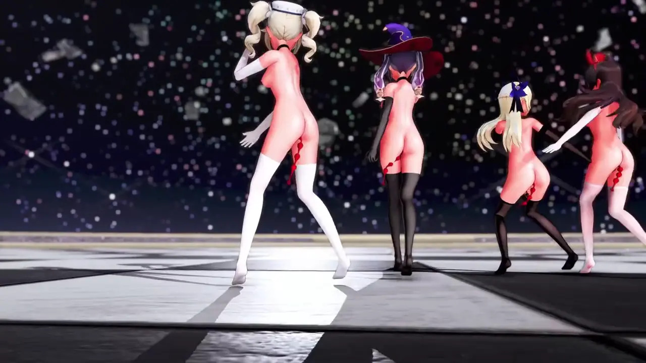 MMD Genshin Mona Amber Barbara Fischl