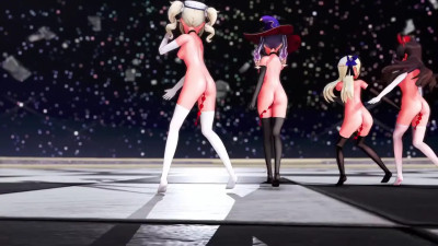 MMD Genshin Mona Amber Barbara Fischl