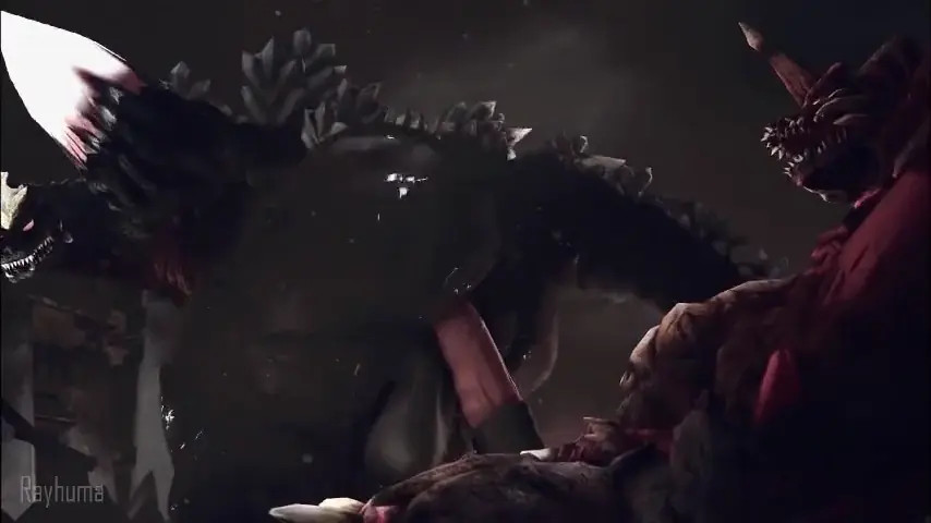 space godzilla riding destroyah