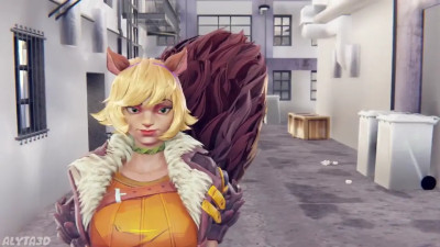 Squirrel Girl Surprised by Spider man [Alyta3D]