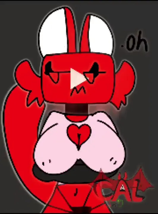Youtube cat with human body and big red breasts