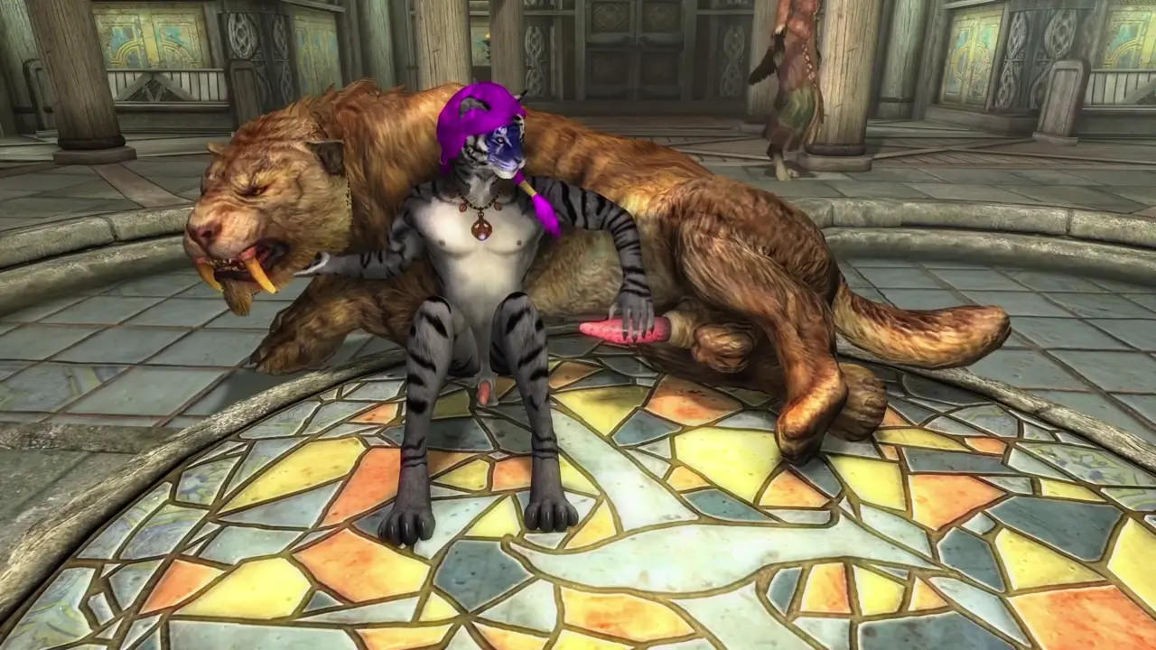 Sabre Cat handling in a temple