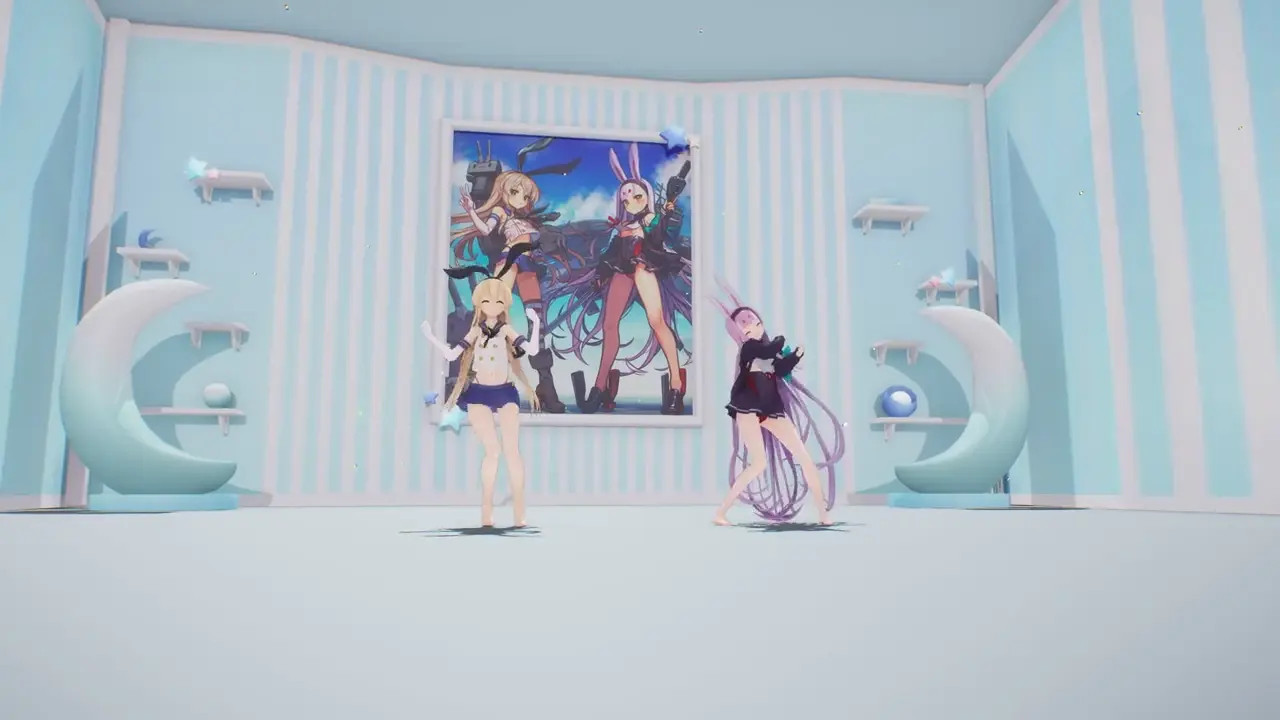 Shimakaze (KC) & Shimakaze (AL) - Disturb Manic Girl [MMD R18] Poyopoyo