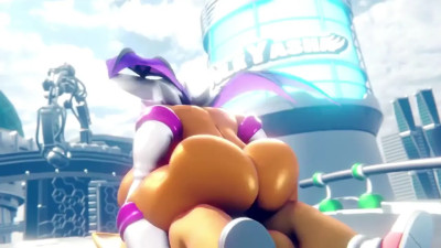 Rouge riding Tails at Metropolis