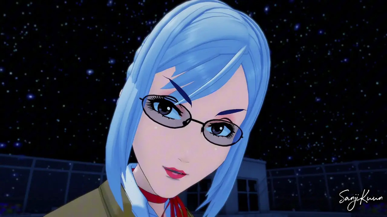 Meiko teaches a student on the roof of the prison school